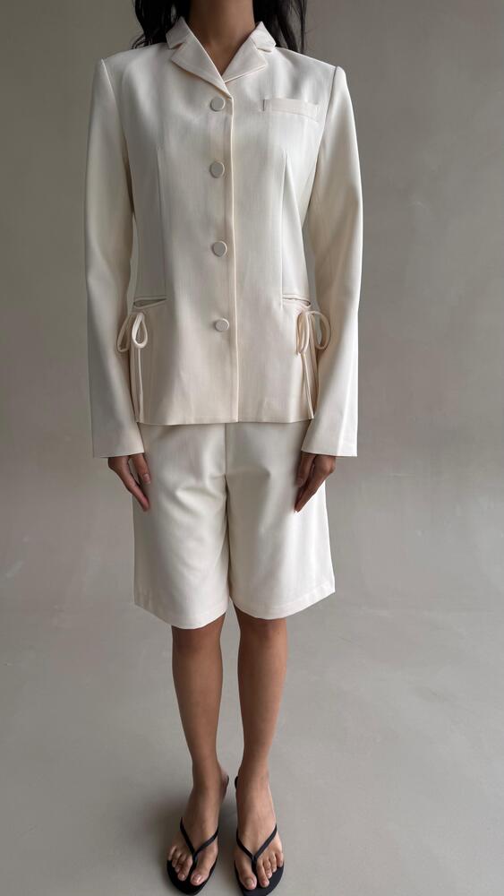 Double Side Lace Blazer +Short Set
