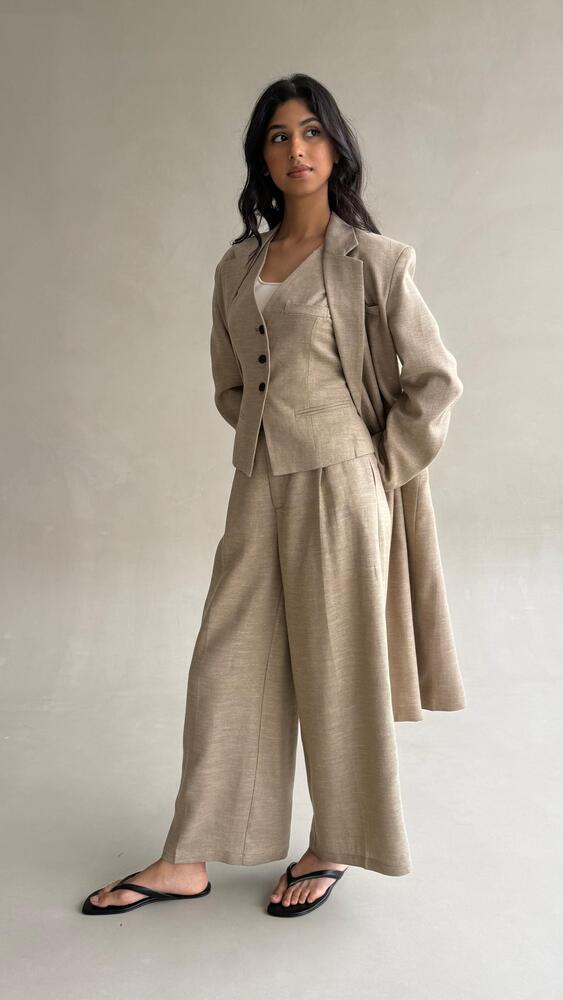 Glittered Long Blazer  3PC Set