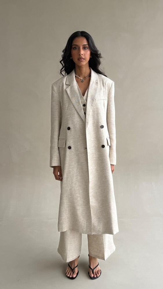 Glittered Long Blazer  3PC Set