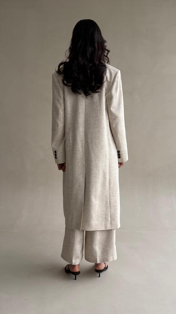 Glittered Long Blazer  3PC Set