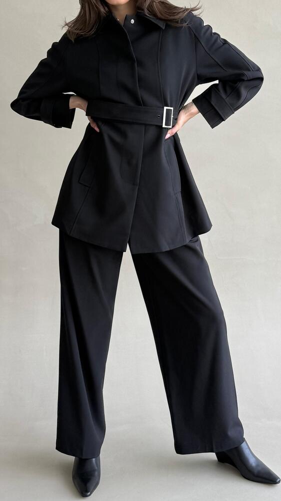 Cocoon Belted Jacket Set