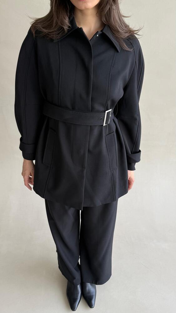 Cocoon Belted Jacket Set