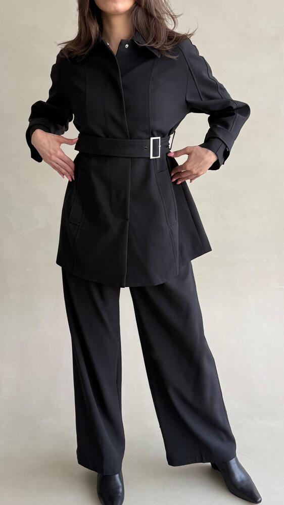 Cocoon Belted Jacket Set