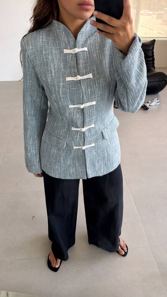 Tweed Knots Closure Blazer