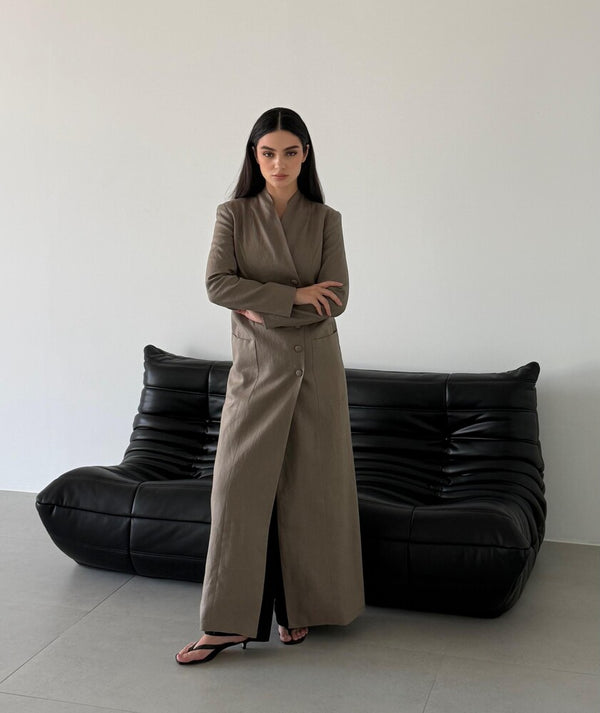 Monarch Button-front Long Blazer