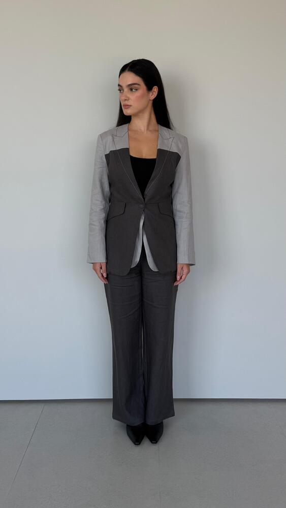 Linen Dual-tone Blazer & Pants