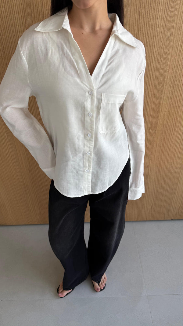 Split-neck Collared Shirt