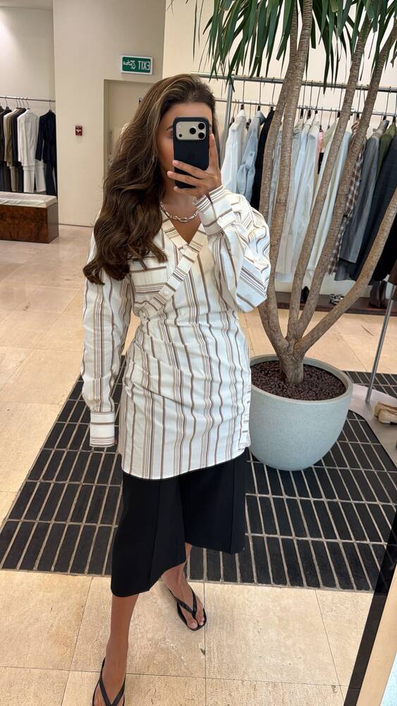 Stripe Surplice Shirt
