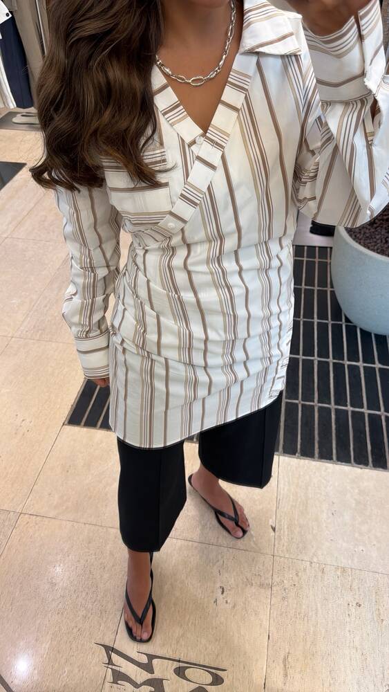 Stripe Surplice Shirt