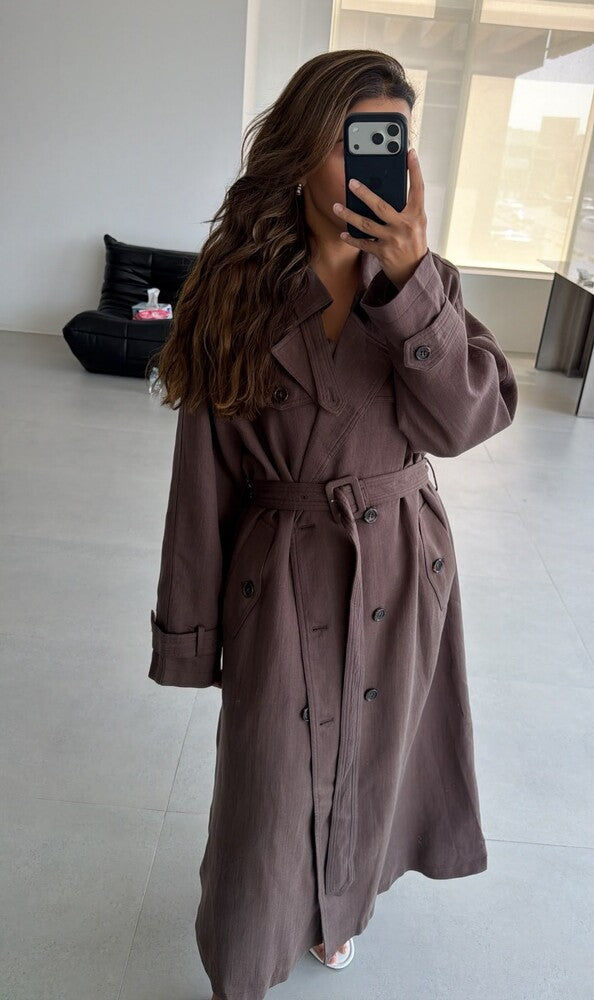 Belted Double-breasted Trench Coat