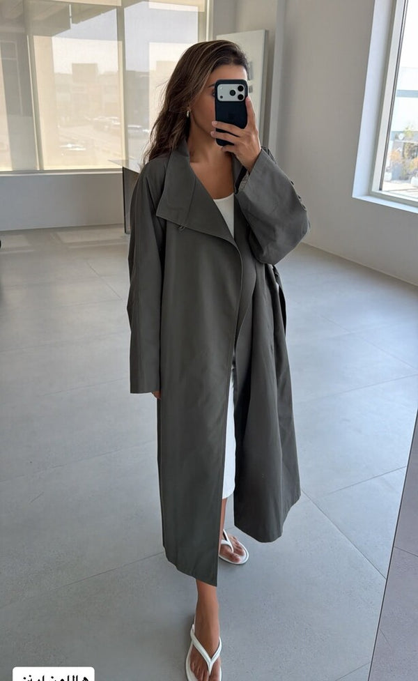 Single Button Trench Coat w/ Belt