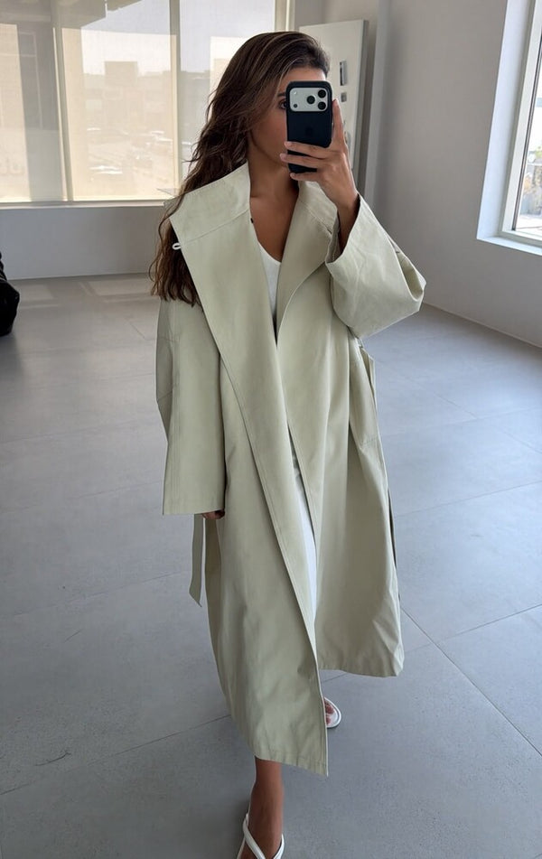 Single Button Trench Coat w/ Belt