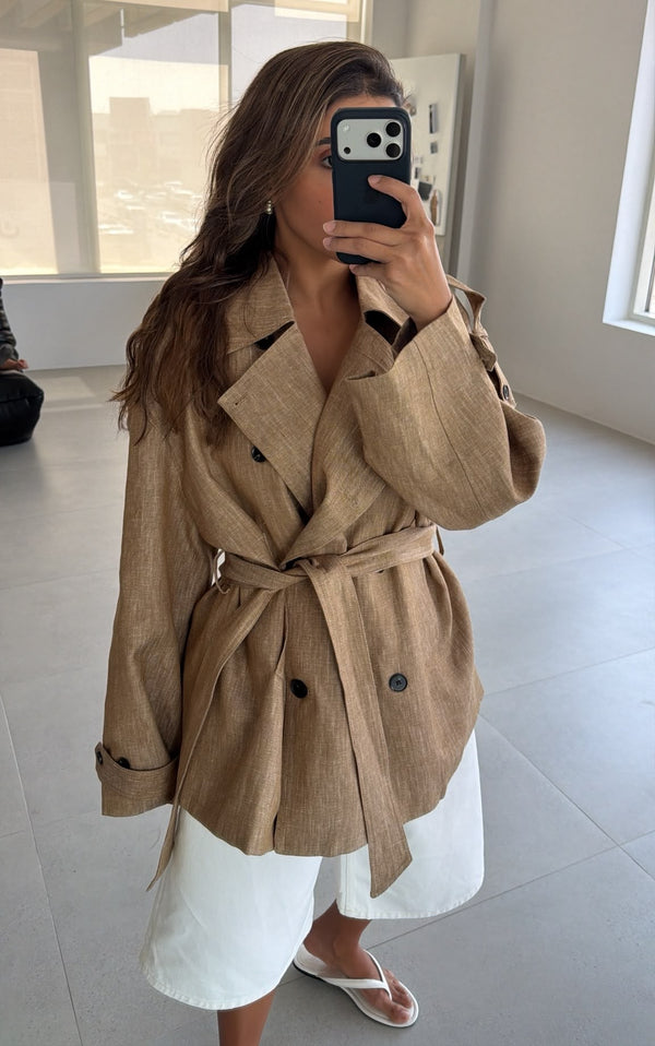 Short Trench 8 Buttons w/ Belt