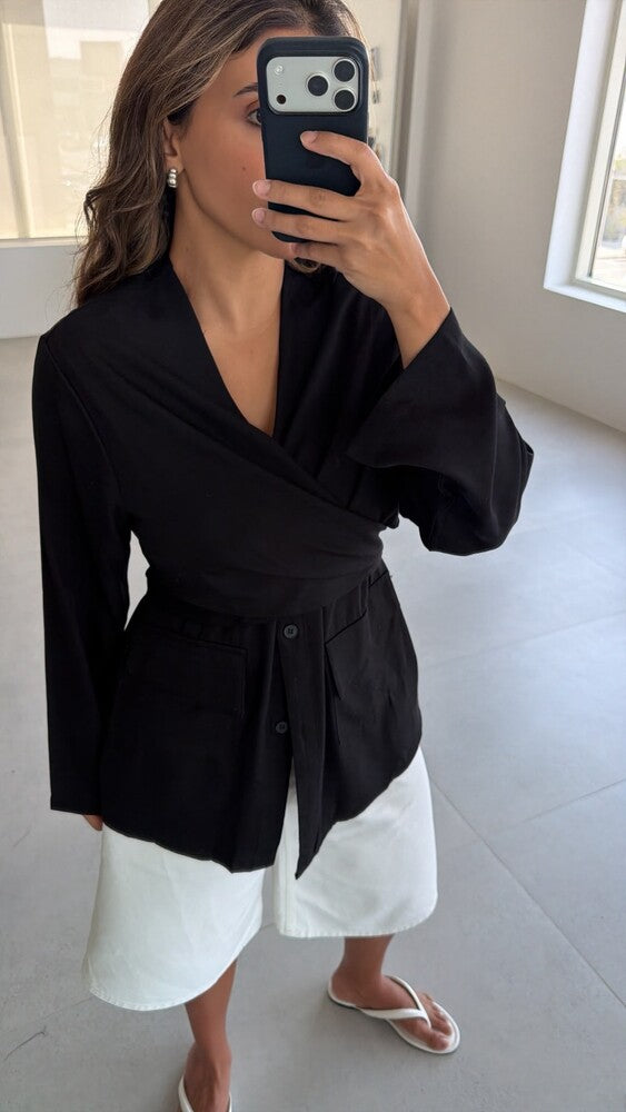 Tie-front Blouse