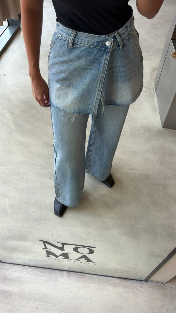 Matching Denim Skirt Pants Set