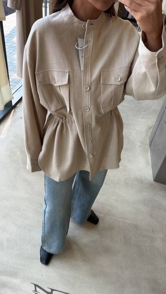 Round Neck Utility Jacket