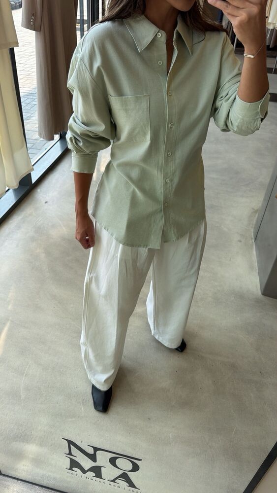 Slim-tie Linen Shirt