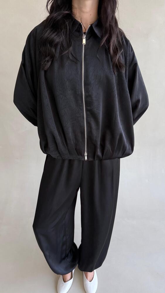 Zip-up Batwing Sleeve Set