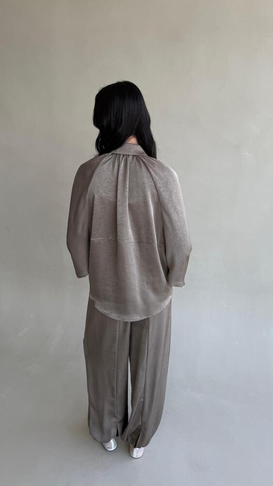 Zip-up Batwing Sleeve Set