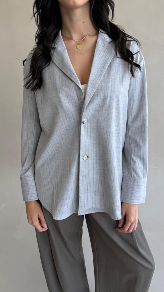 Dropped-shoulder Stripe Blazer