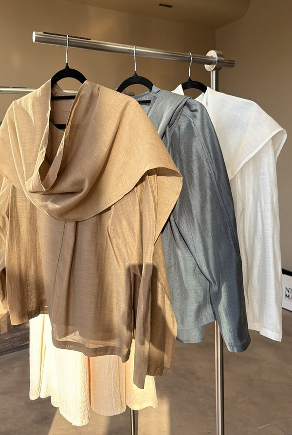 Sheer Blouse w/ Scarf