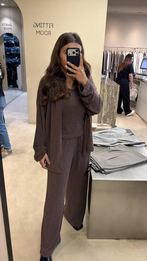 Short Cardigan+Inner Pants Set