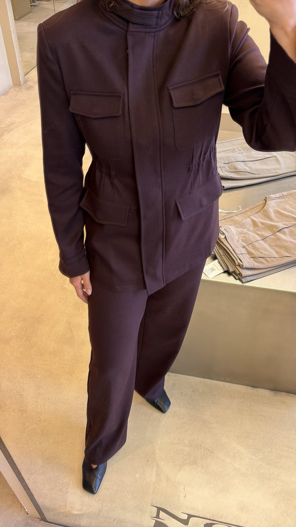Chest-Pocket Jacket Pants Set