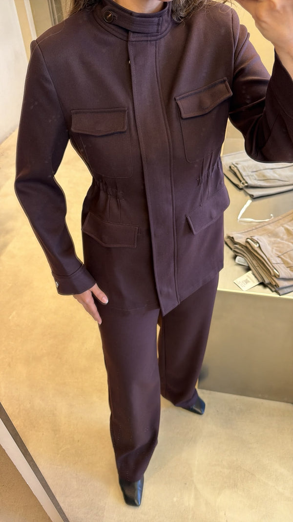 Chest-Pocket Jacket Pants Set
