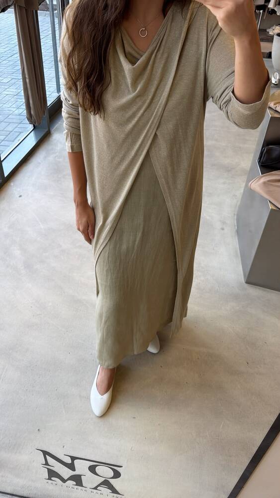 Asymmetrical Dress w/ Linen Inner