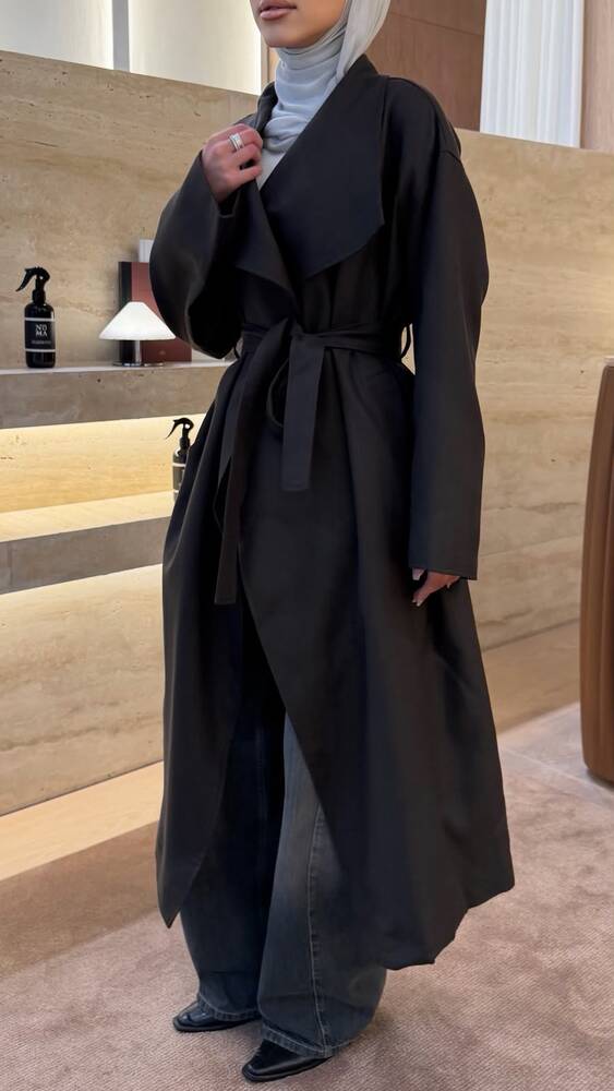 Drape Lapel Trenchcoat w/ belt