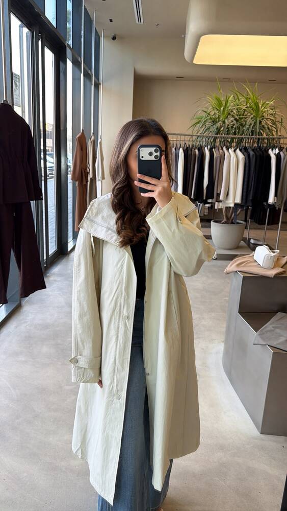 Zip-button High-neck Windbreaker