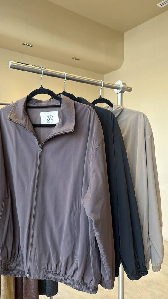 Funnel Collar Zippered Jacket
