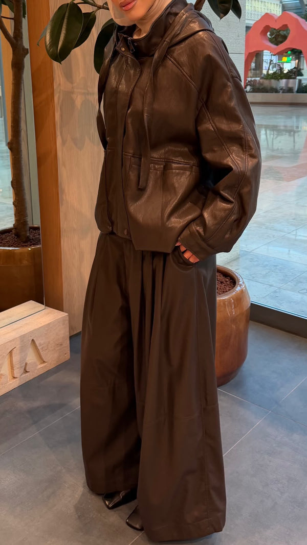 Hooded Leather Jacket