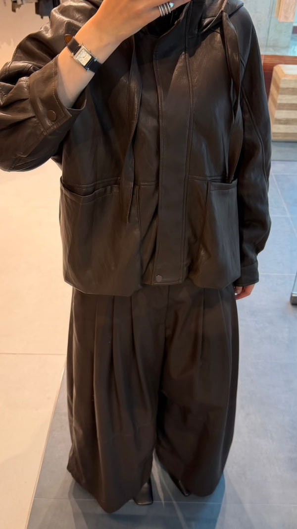 Hooded Leather Jacket