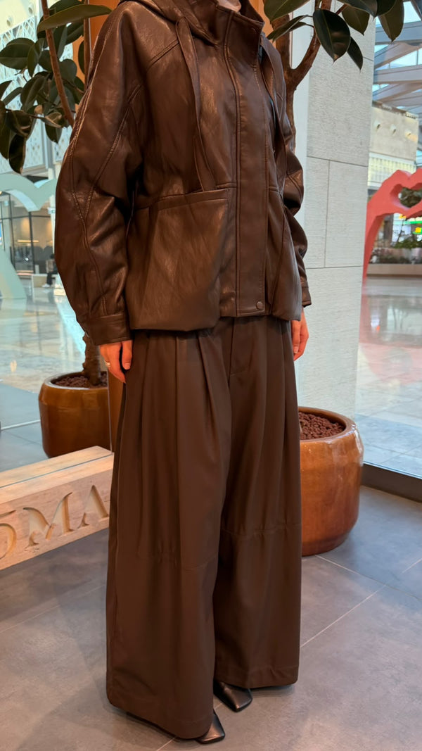 Hooded Leather Jacket