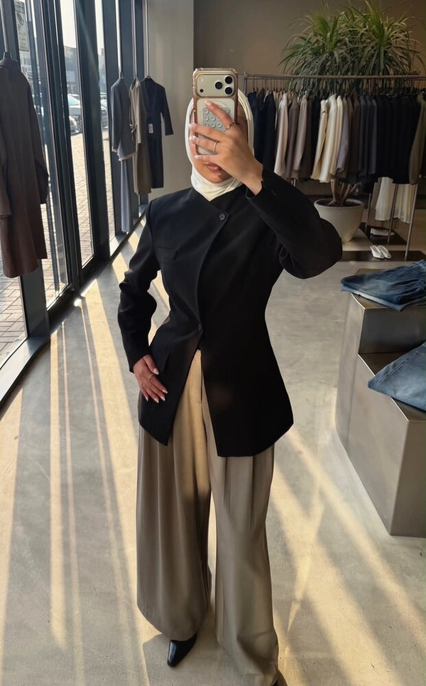 Elegant Front-slit Blazer
