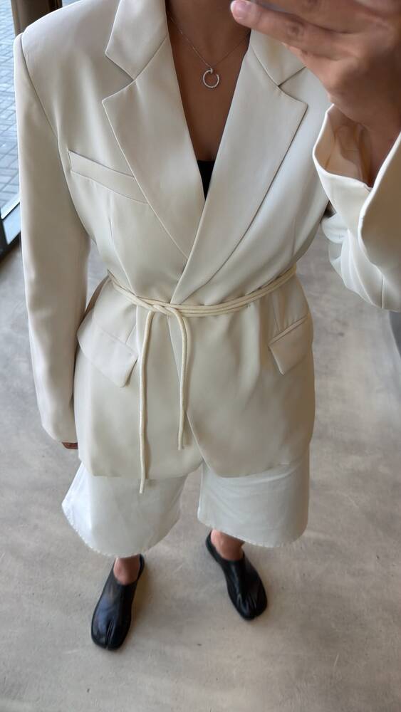 Self-tie Waist Blazer