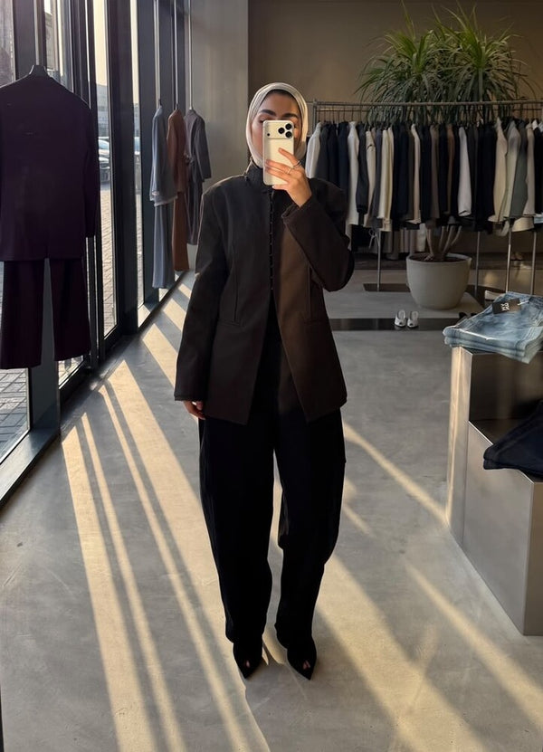 Raw-edge Neck Blazer