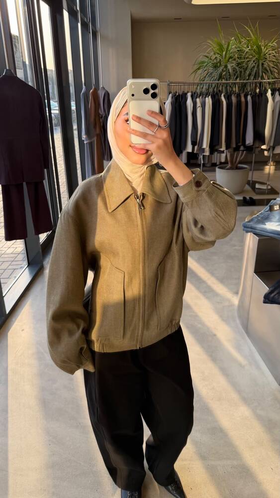 Bomber Zip Short Jacket