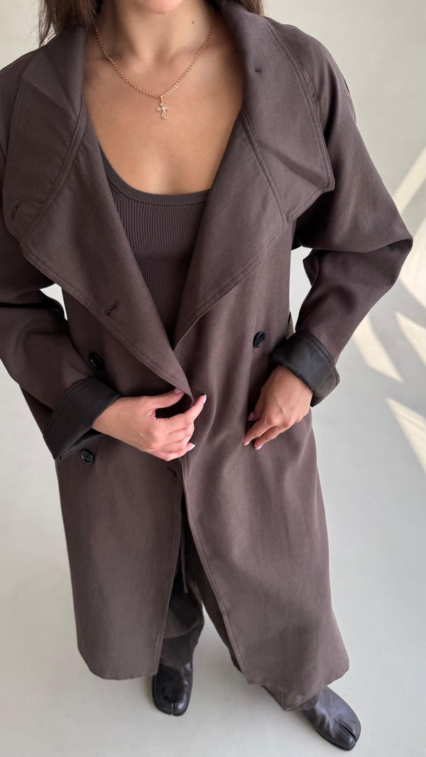 7-button Belted Trench Coat