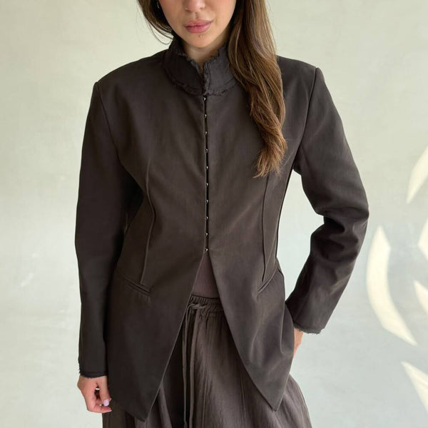 Raw-edge Neck Blazer