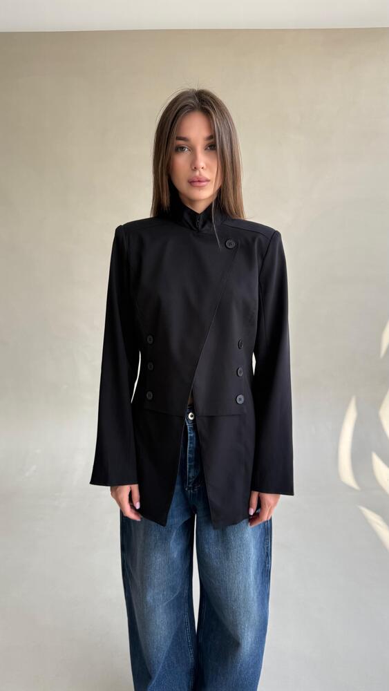 Sleek Mandarin Collar Blazer