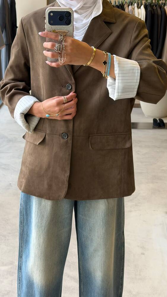 Suede Jacket 2 Buttons