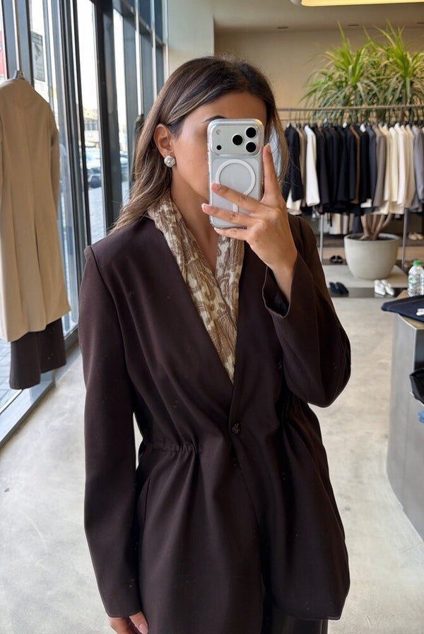 Scarf-detail Cinch  Blazer