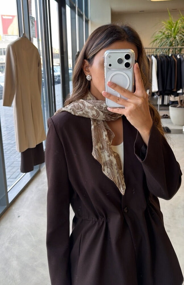 Scarf-detail Cinch  Blazer