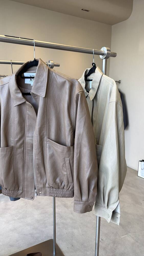 Zip-up Leather Blouson