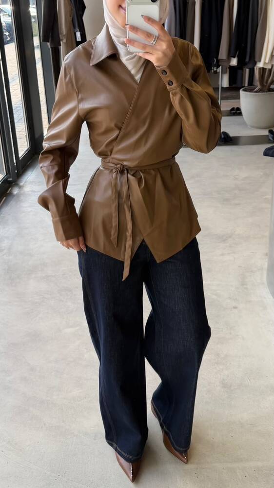 Leather Tie Jacket