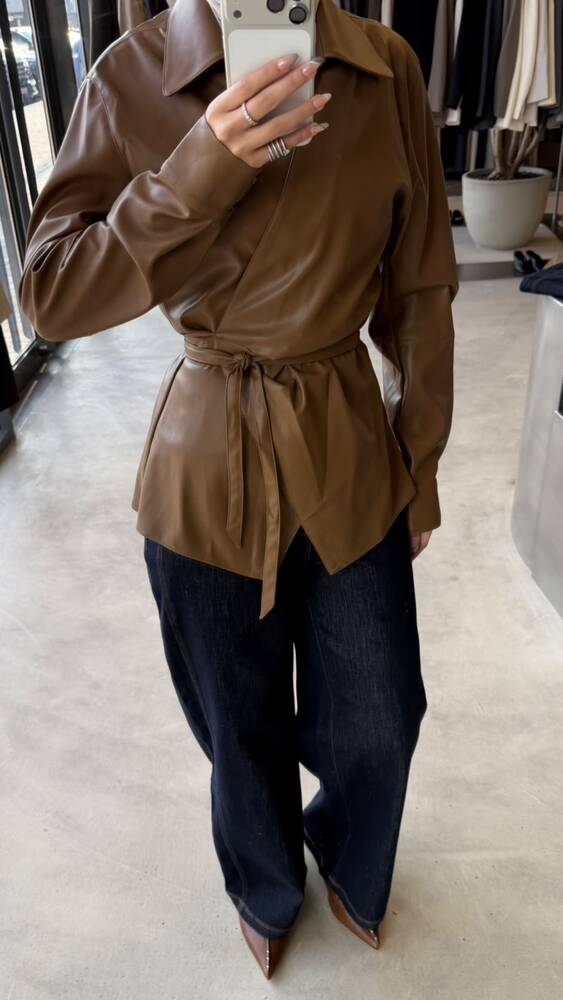 Leather Tie Jacket