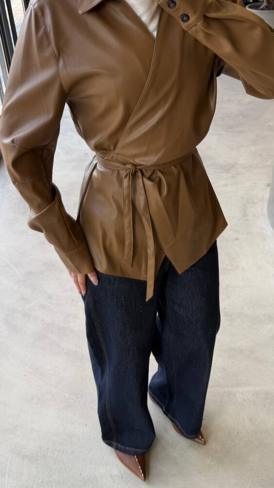 Leather Tie Jacket