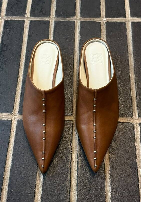 Stud-detail Pointed Toe Mule
